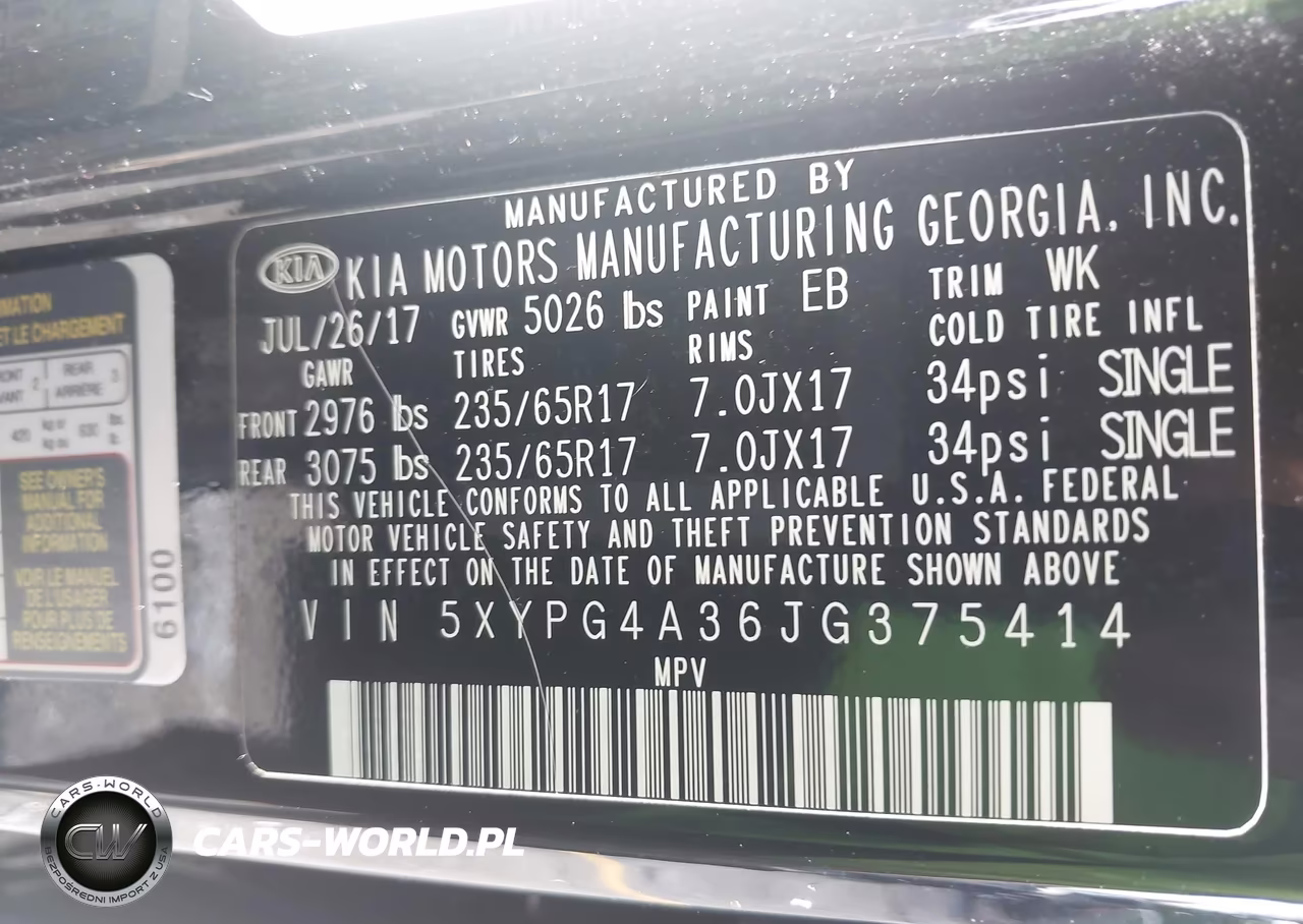 2018 Kia Sorento 2.4L Lx VIN:5XYPG4A36JG375414 - 9