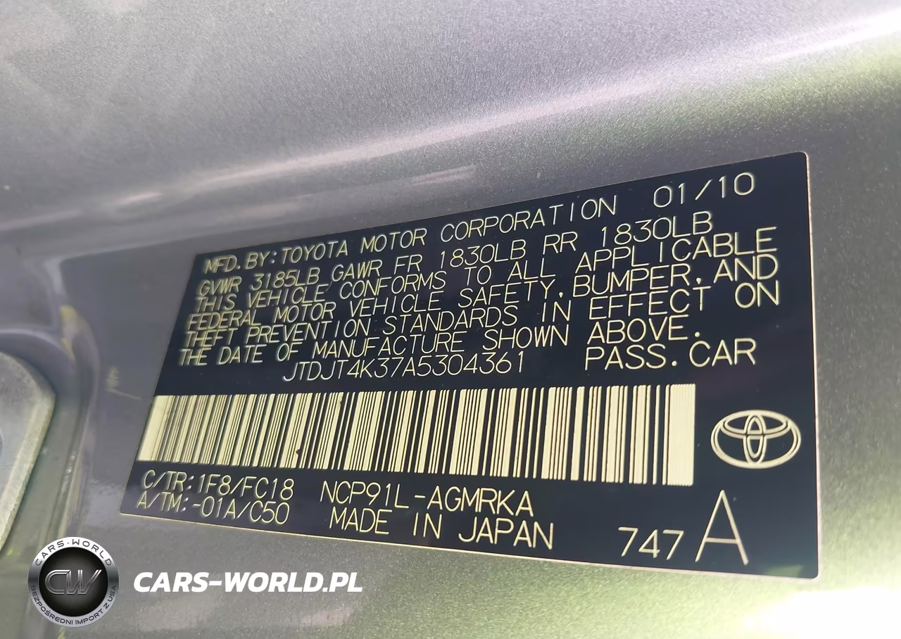 2010 Toyota Yaris VIN:JTDJT4K37A5304361 - 9