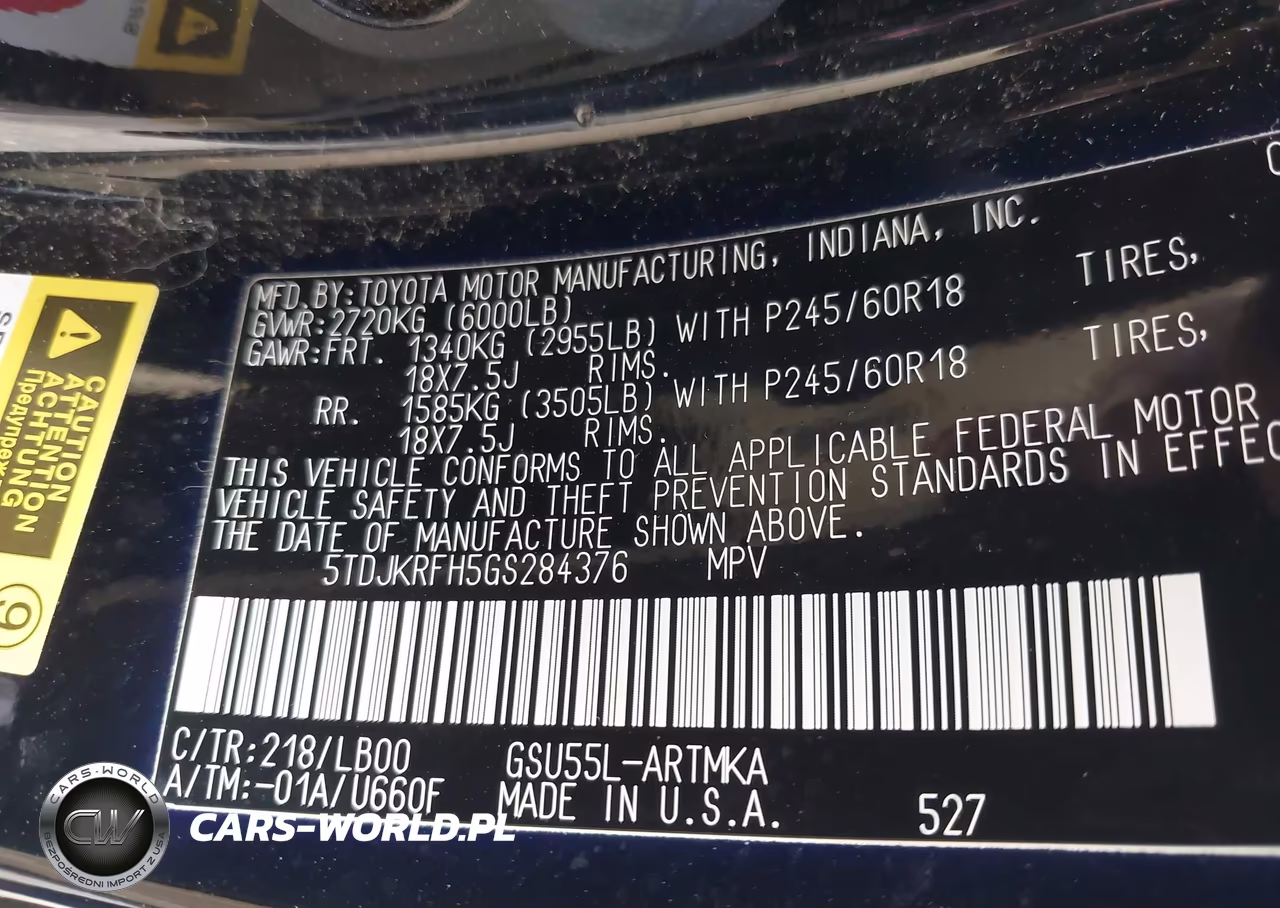 2016 Toyota Highlander Xle V6 VIN:5TDJKRFH5GS284376 - 9