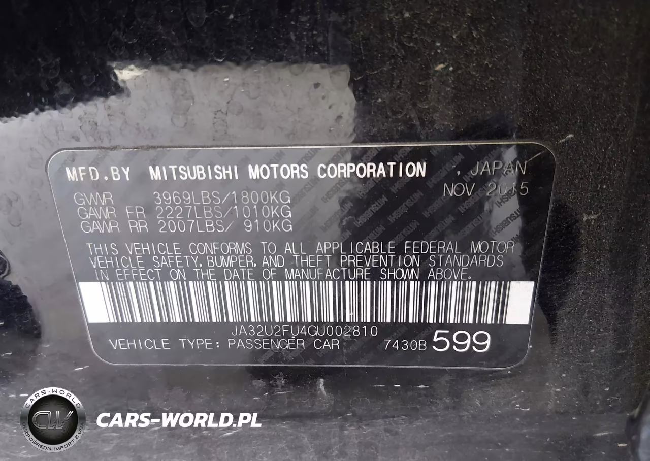 2016 Mitsubishi Lancer Es VIN:JA32U2FU4GU002810 - 9