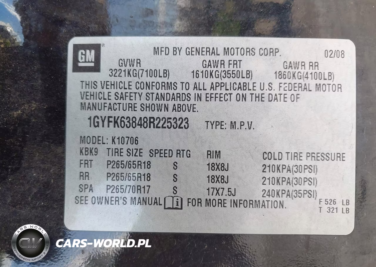 2008 Cadillac Escalade VIN:1GYFK63848R225323 - 9