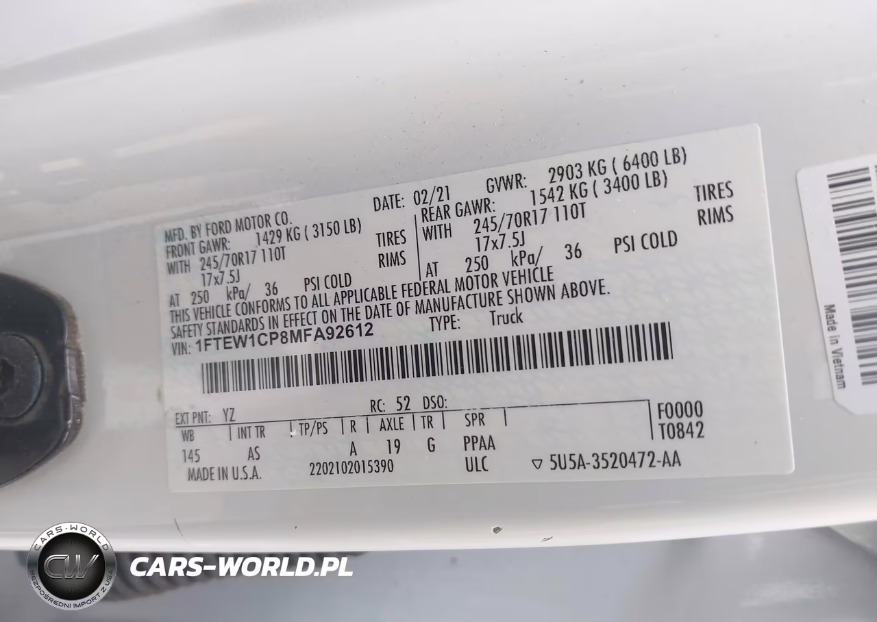 2021 Ford F-150 Xl VIN:1FTEW1CP8MFA92612 - 9