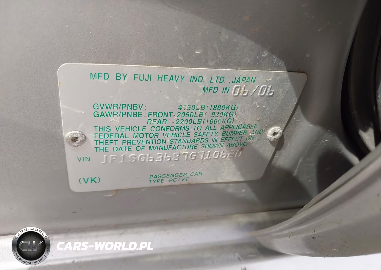 2007 Subaru Forester 2.5X VIN:JF1SG63687G710620 - 9