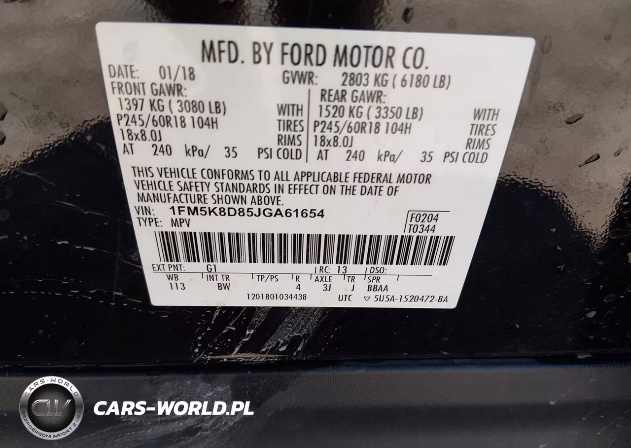 2018 Ford Explorer Xlt VIN:1FM5K8D85JGA61654 - 9