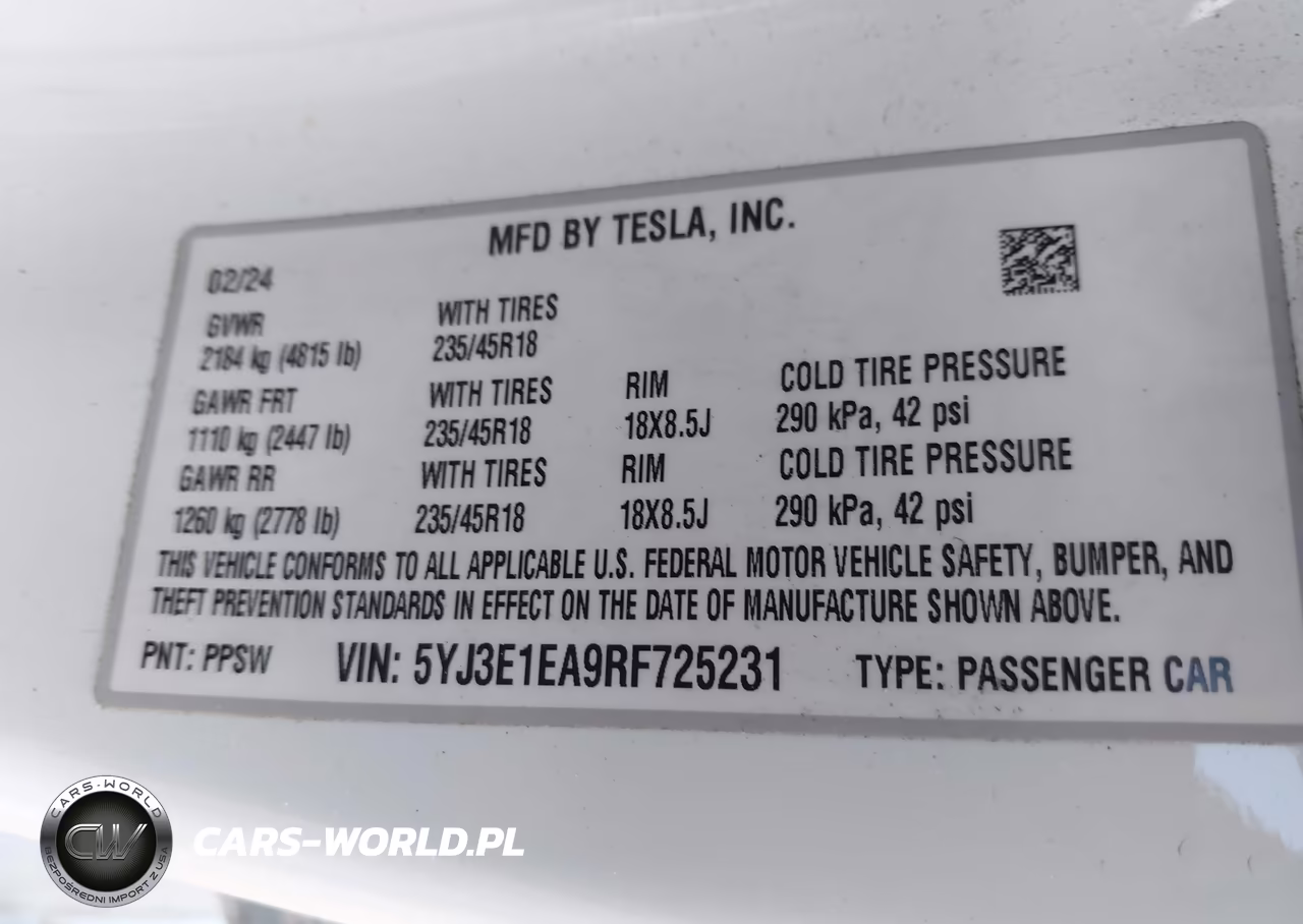2024 Tesla Model 3 Long Range Dual Motor All-Wheel Drive-Rear-Wheel Drive VIN:5YJ3E1EA9RF725231 - 9