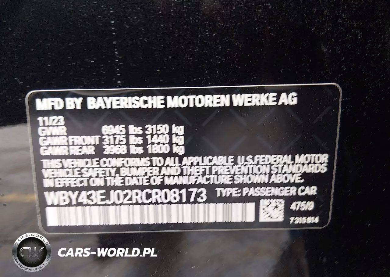 2024 BMW I7 Edrive50 VIN:WBY43EJ02RCR08173 - 9
