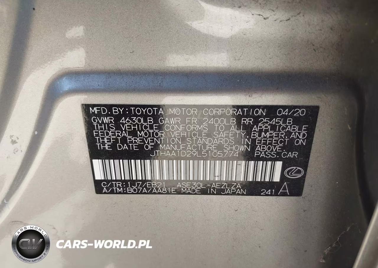 2020 Lexus Is 300 VIN:JTHAA1D29L5105774 - 9