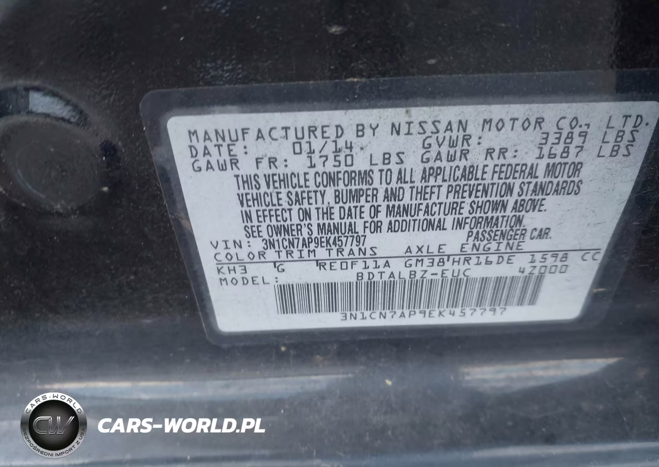 2014 Nissan Versa 1.6 Sv VIN:3N1CN7AP9EK457797 - 9