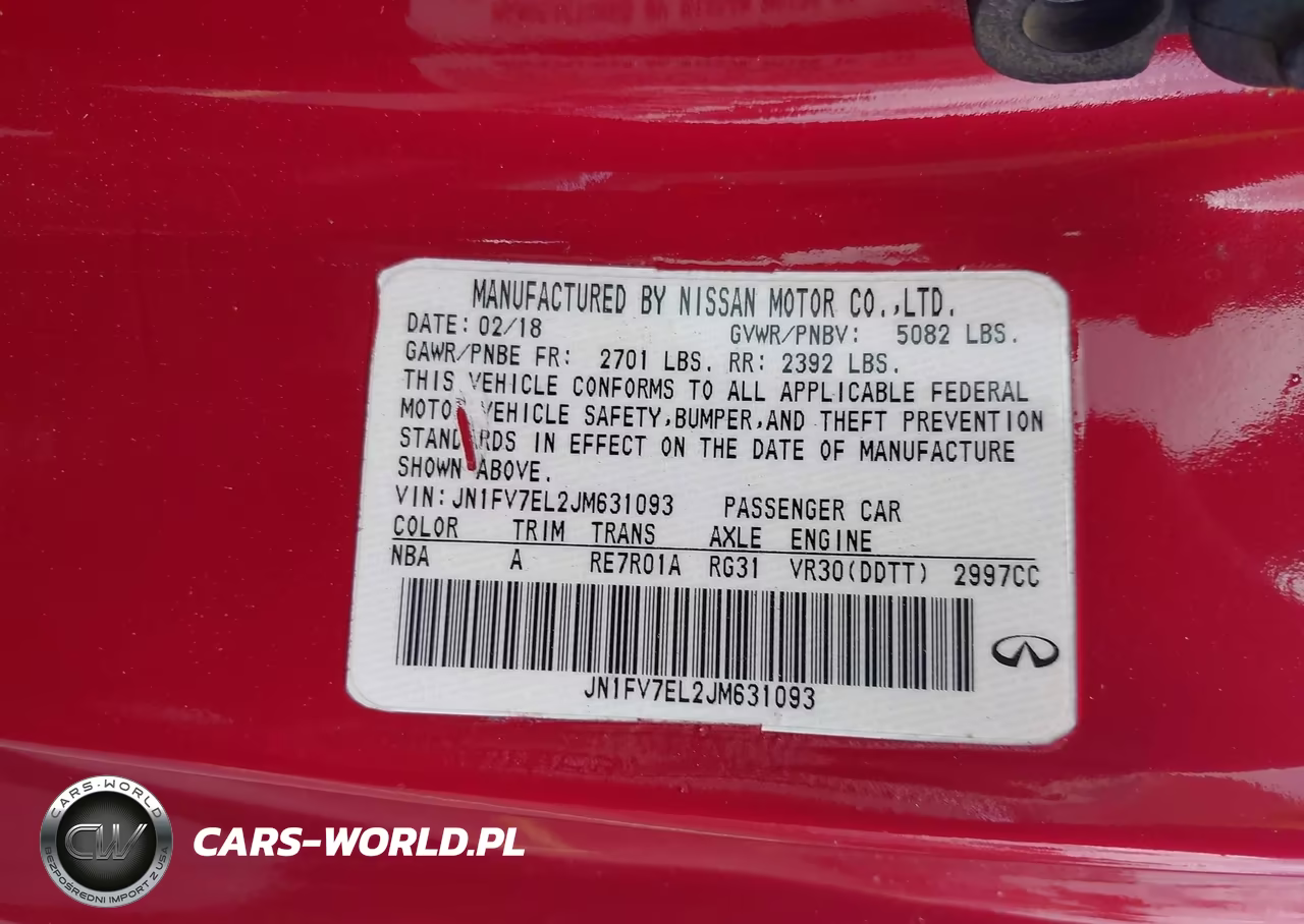 2018 Infiniti Q60 3.0T Red Sport 400 VIN:JN1FV7EL2JM631093 - 9