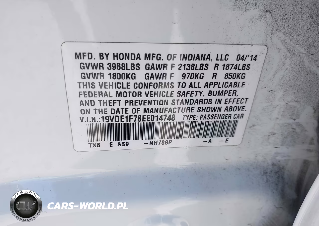 2014 Acura Ilx 2.0L VIN:19VDE1F78EE014748 - 9