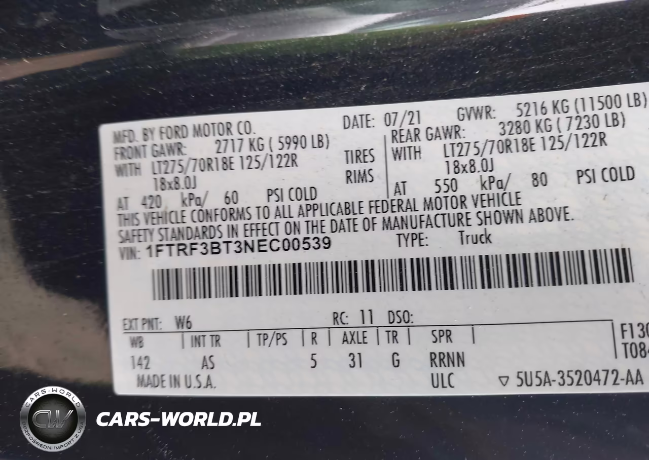 2022 Ford F-350 Xl VIN:1FTRF3BT3NEC00539 - 8
