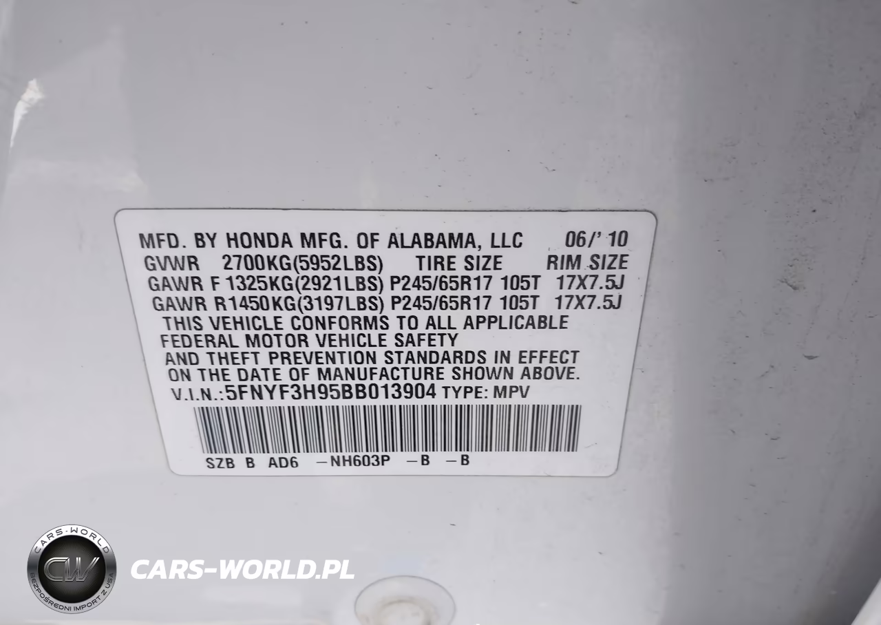 2011 Honda Pilot Touring VIN:5FNYF3H95BB013904 - 9