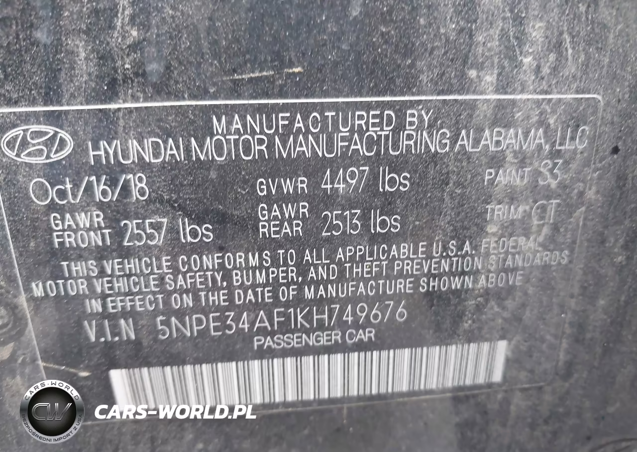 2019 Hyundai Sonata Sel VIN:5NPE34AF1KH749676 - 9