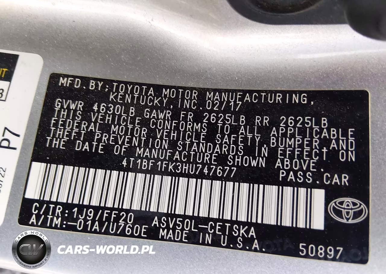 2017 Toyota Camry Se VIN:4T1BF1FK3HU747677 - 9
