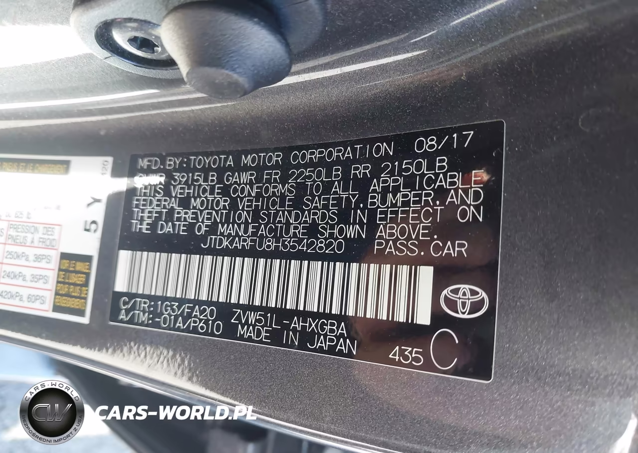 2017 Toyota Prius Three VIN:JTDKARFU8H3542820 - 9
