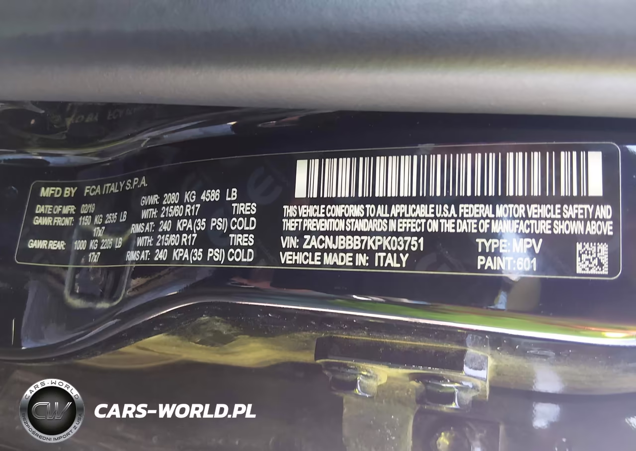 2019 Jeep Renegade Latitude 4X4 VIN:ZACNJBBB7KPK03751 - 9