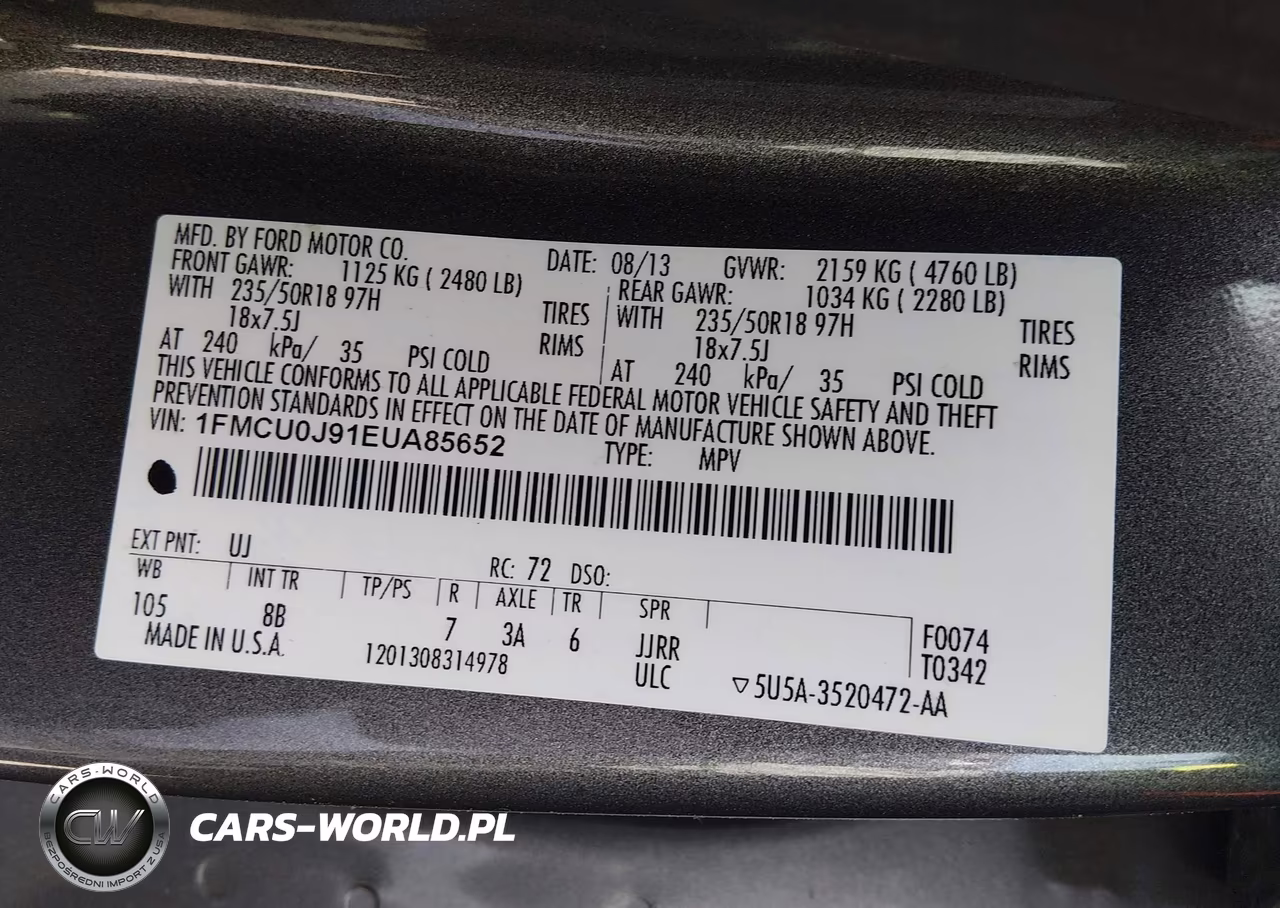 2014 Ford Escape Titanium VIN:1FMCU0J91EUA85652 - 9