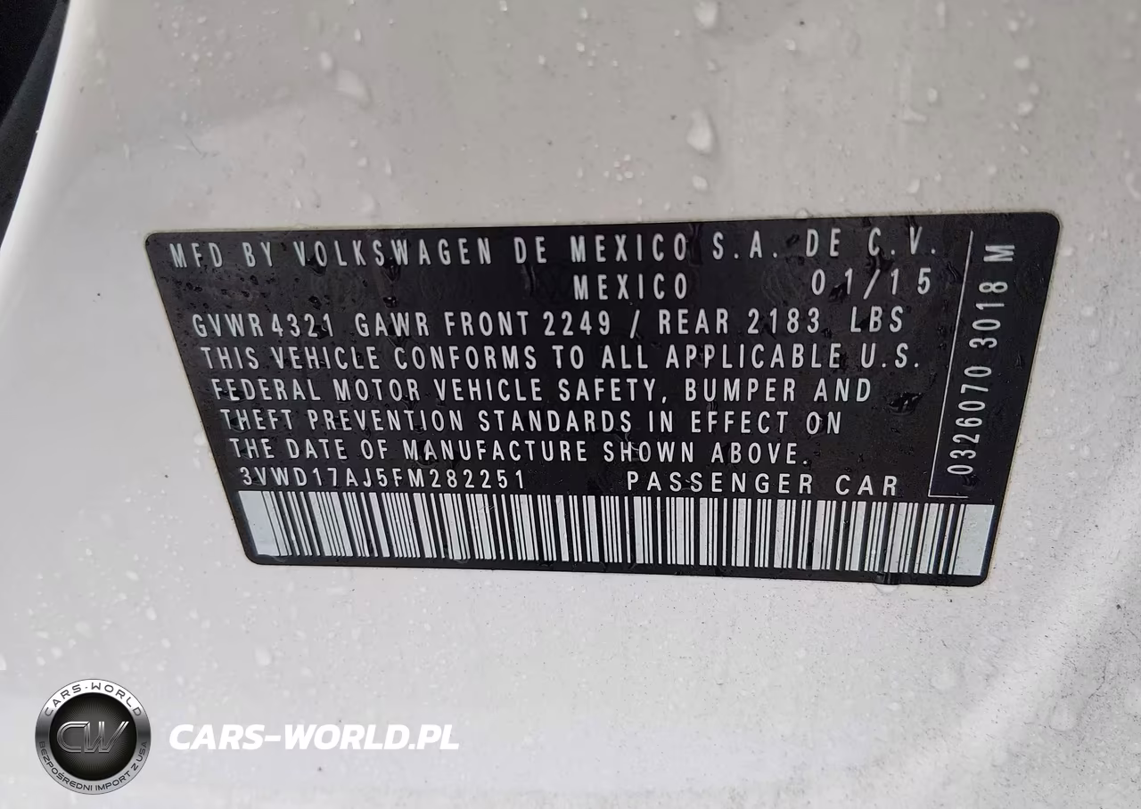 2015 Volkswagen Jetta 1.8T Se VIN:3VWD17AJ5FM282251 - 9