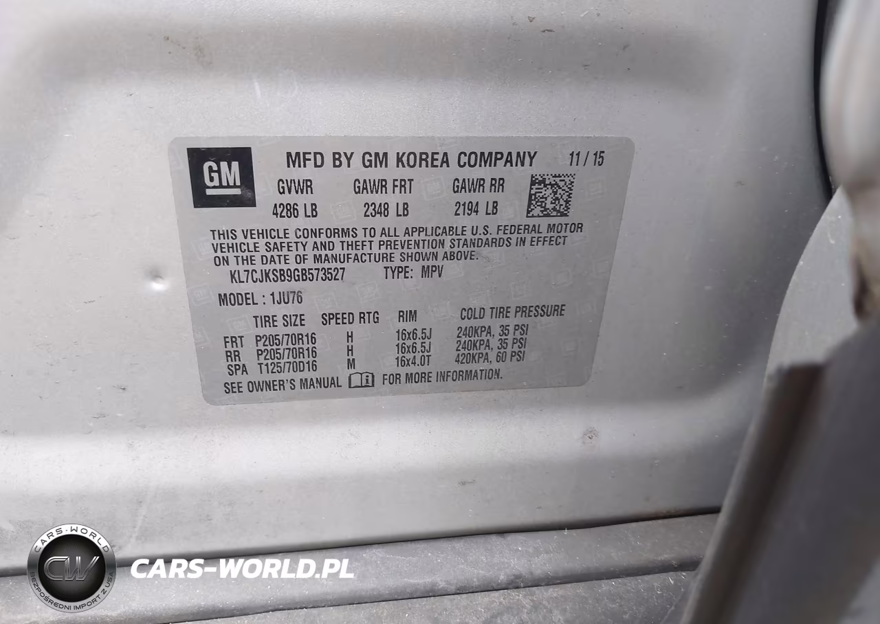 2016 Chevrolet Trax Ls VIN:KL7CJKSB9GB573527 - 9