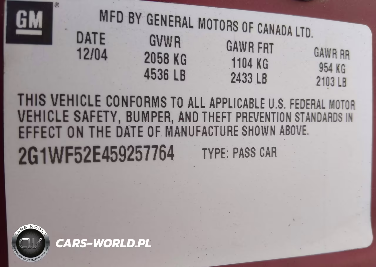 2005 Chevrolet Impala VIN:2G1WF52E459257764 - 9