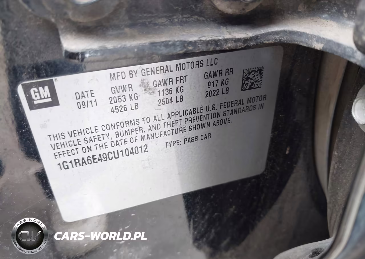 2012 Chevrolet Volt VIN:1G1RA6E49CU104012 - 9