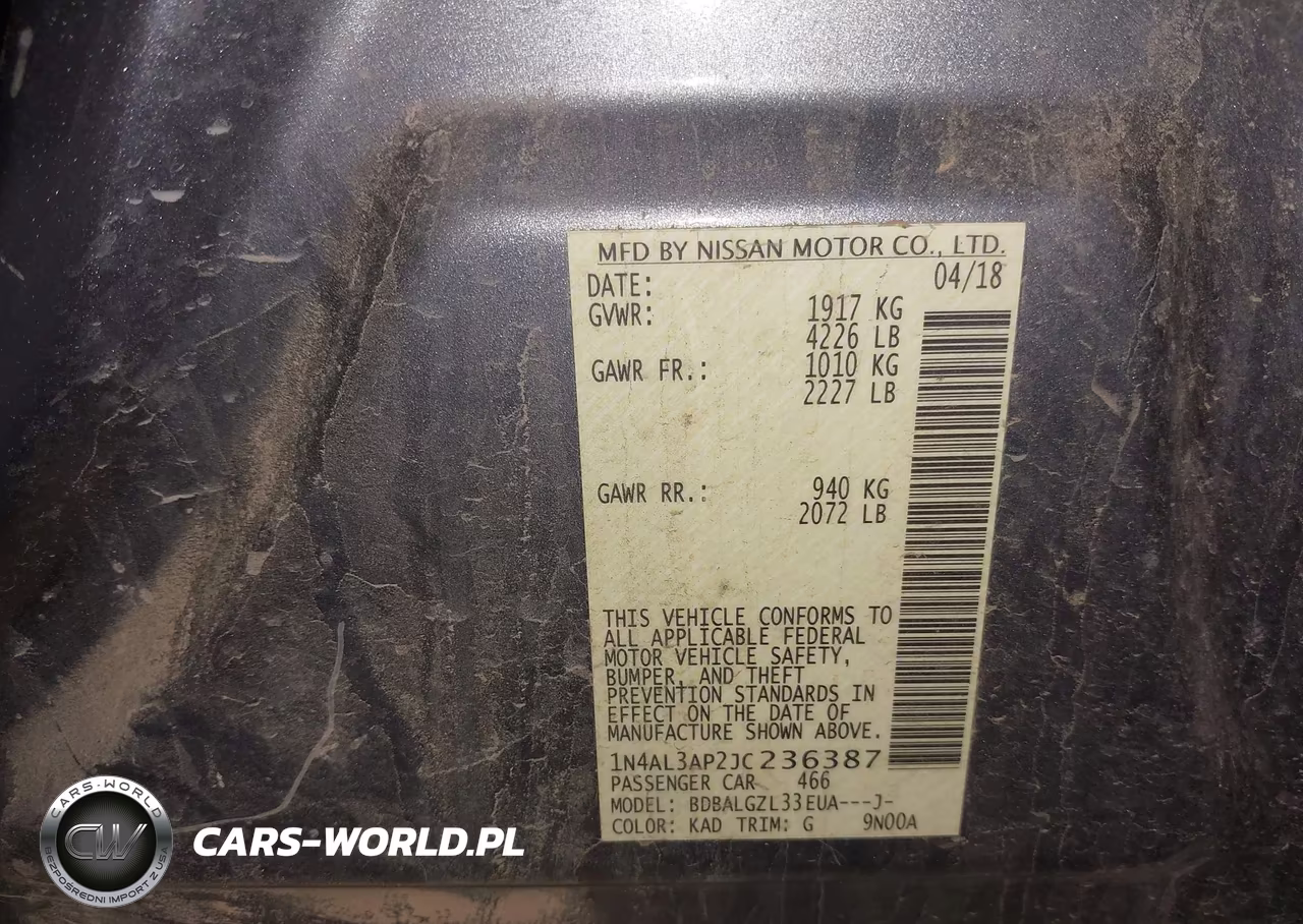 2018 Nissan Altima 2.5 S VIN:1N4AL3AP2JC236387 - 9