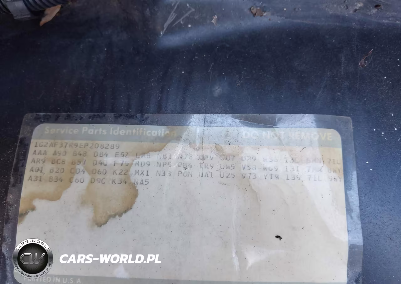 1984 Pontiac Fiero Se VIN:1G2AF37R9EP208289 - 9