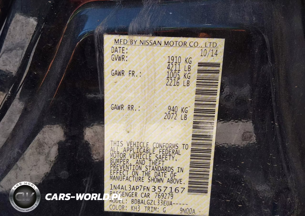 2015 Nissan Altima 2.5 S VIN:1N4AL3AP7FN357167 - 9
