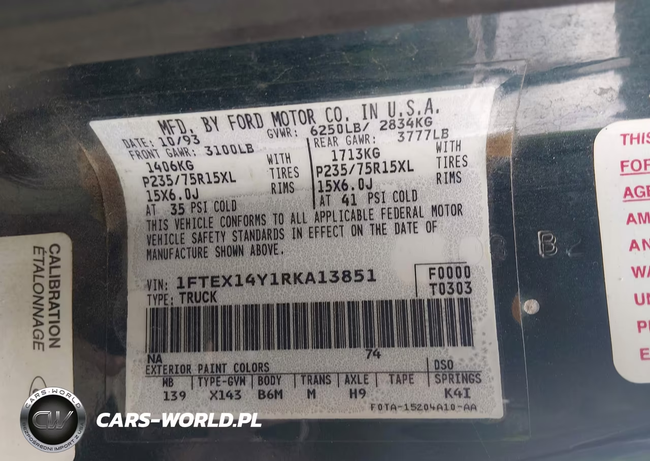 1994 Ford F150 VIN:1FTEX14Y1RKA13851 - 9