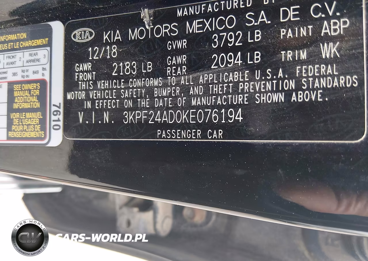 2019 Kia Forte Lxs VIN:3KPF24AD0KE076194 - 9
