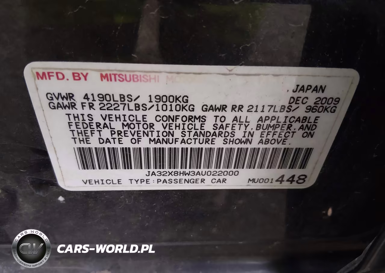 2010 Mitsubishi Lancer Sportback Gts VIN:JA32X8HW3AU022000 - 9