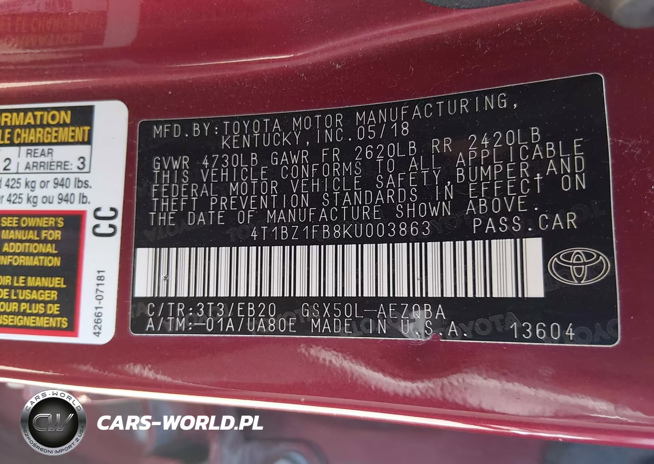 2019 Toyota Avalon Xse VIN:4T1BZ1FB8KU003863 - 9