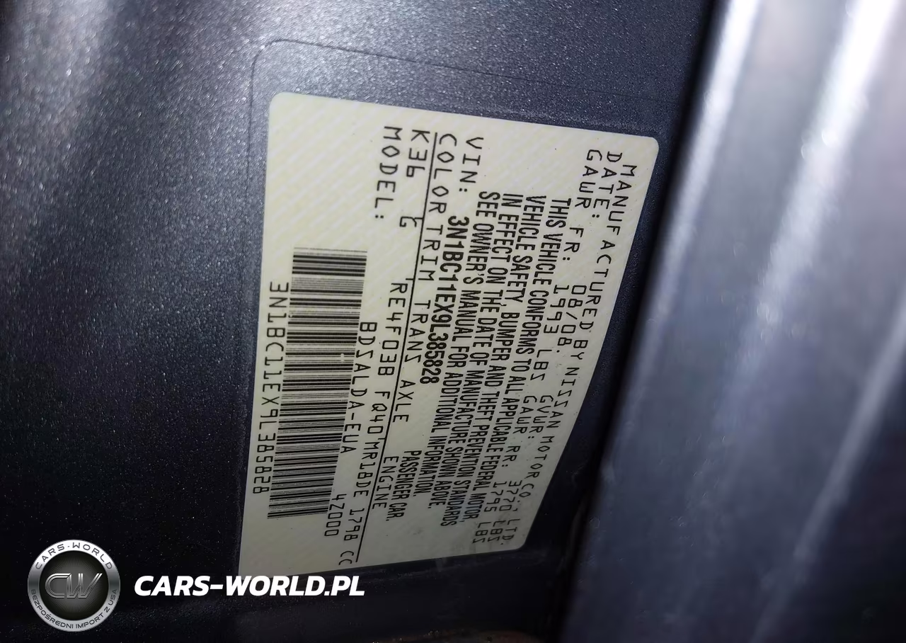 2009 Nissan Versa 1.8S VIN:3N1BC11EX9L385828 - 9