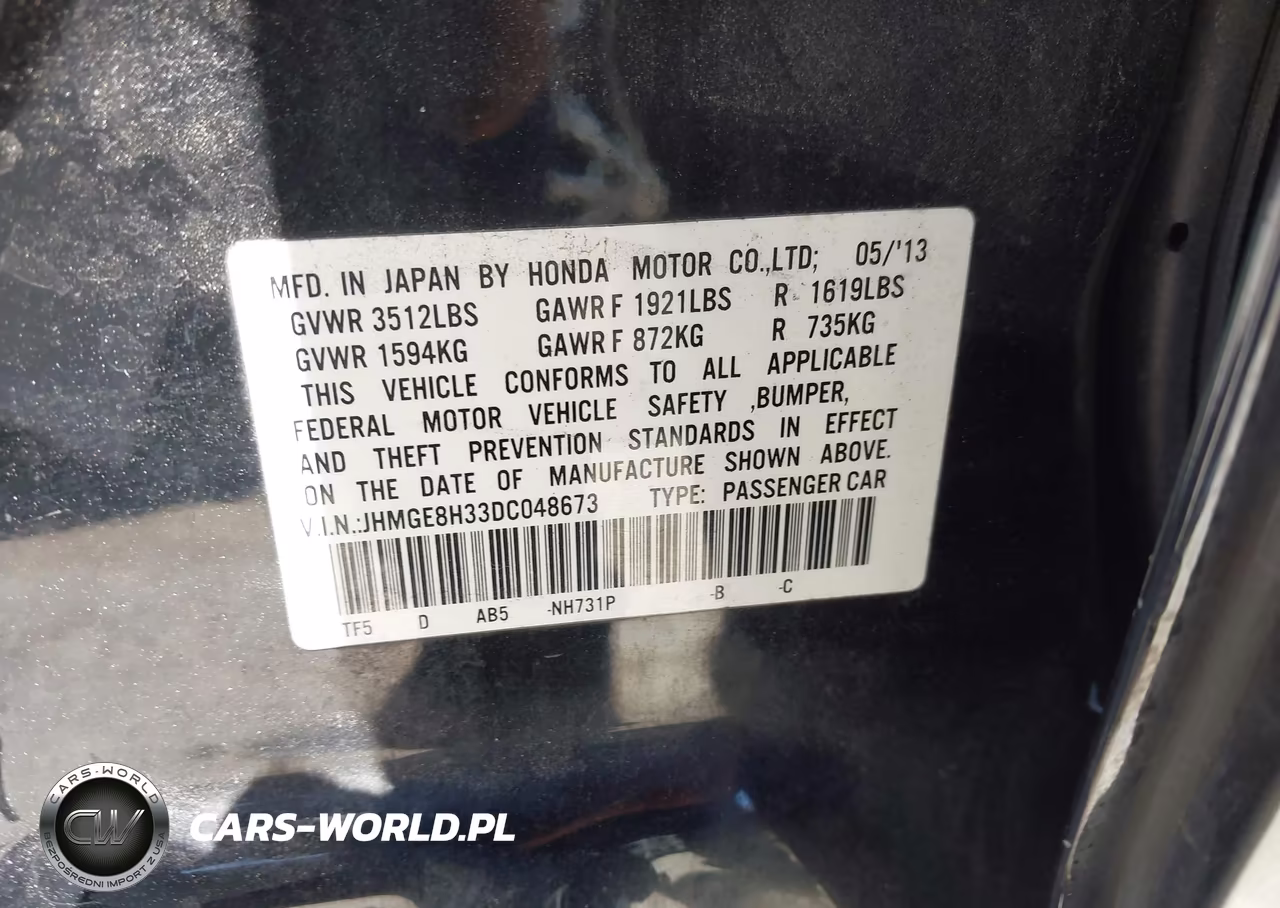 2013 Honda Fit VIN:JHMGE8H33DC048673 - 9