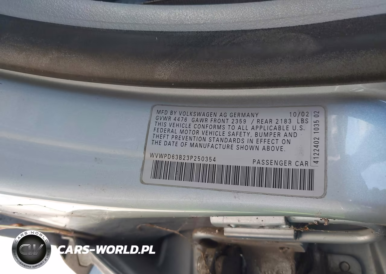2003 Volkswagen Passat Gls VIN:WVWPD63B23P250354 - 9