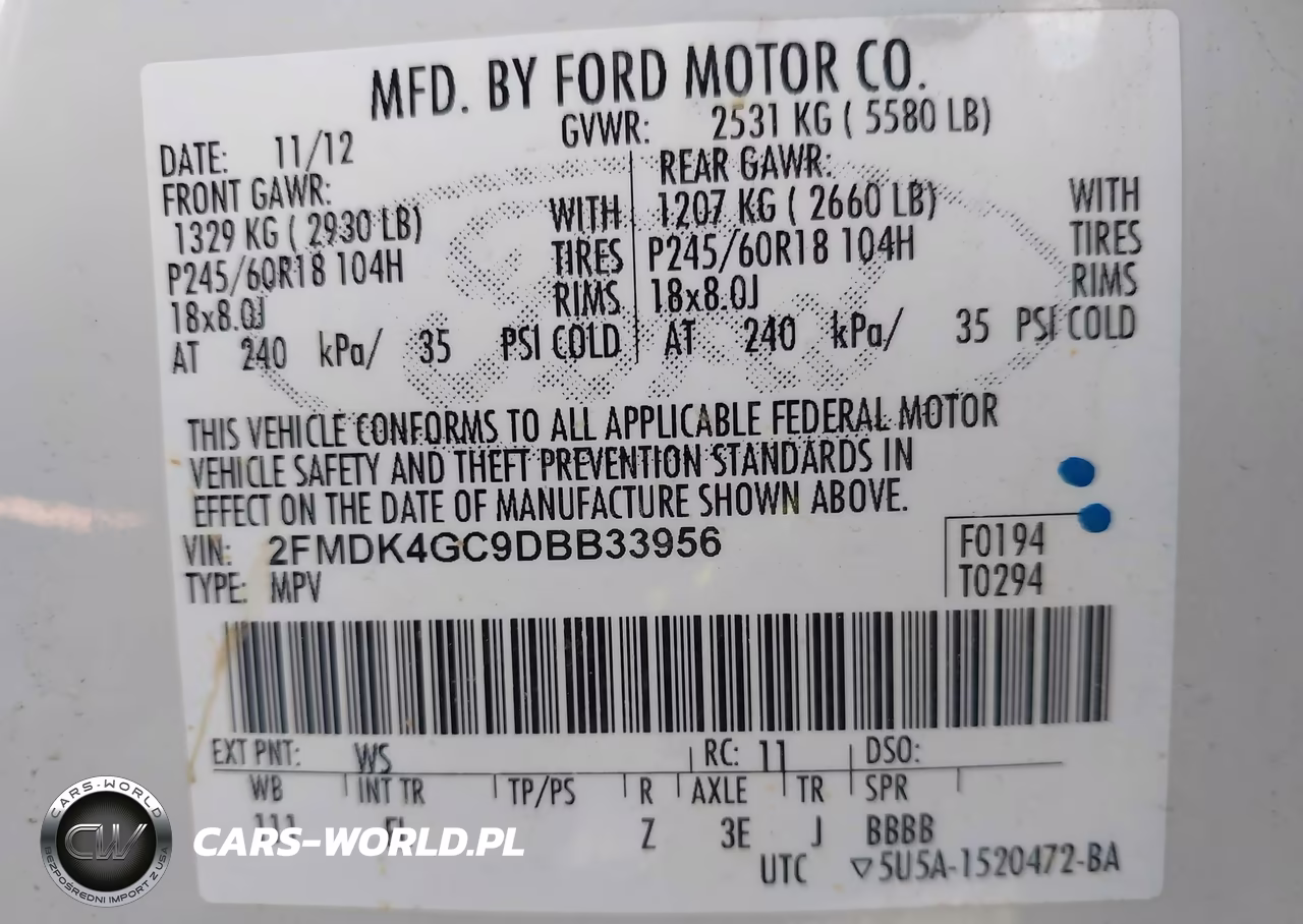 2013 Ford Edge Se VIN:2FMDK4GC9DBB33956 - 9