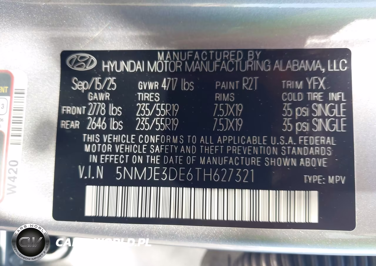 2026 Hyundai Tucson Limited VIN:5NMJE3DE6TH627321 - 9