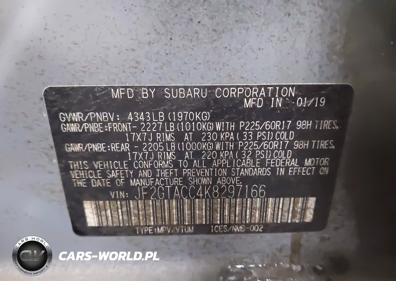 2019 Subaru Crosstrek 2.0I Premium VIN:JF2GTACC4K8297166 - 9