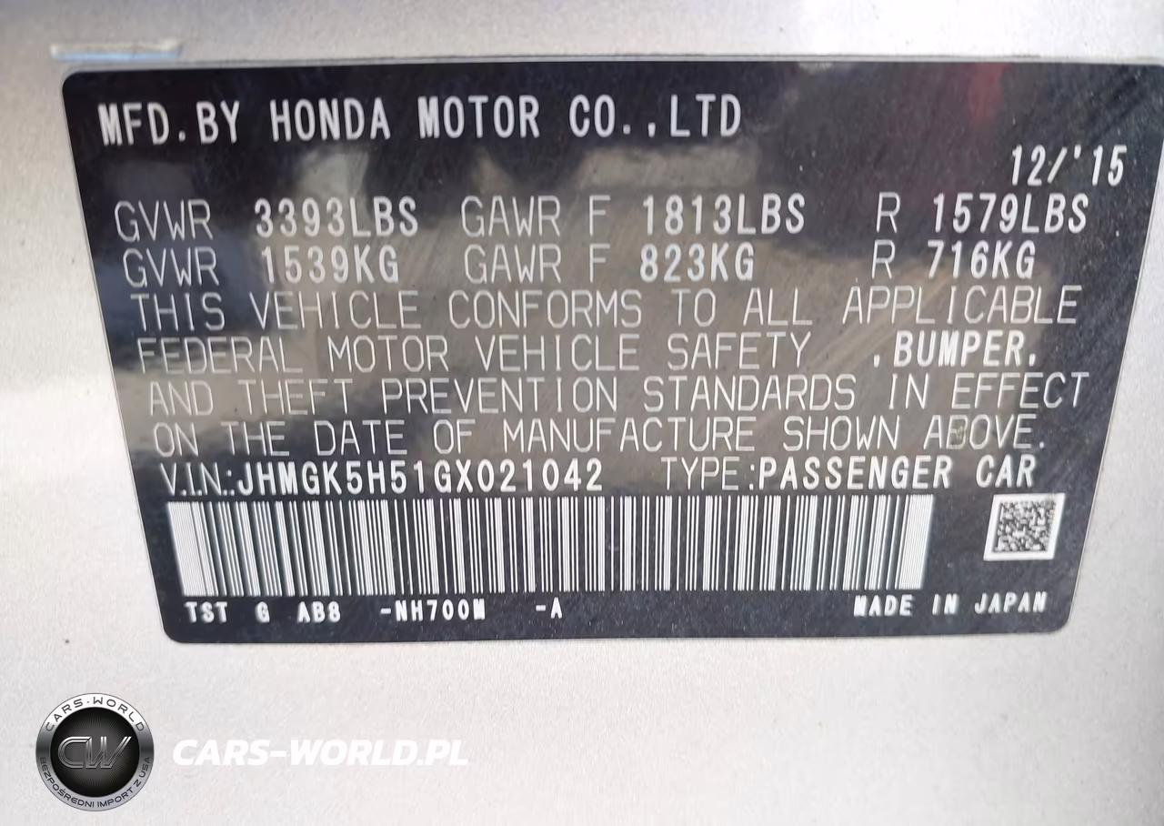 2016 Honda Fit Lx VIN:JHMGK5H51GX021042 - 9