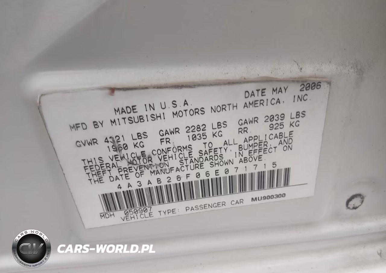 2006 Mitsubishi Galant De VIN:4A3AB26F06E071715 - 9