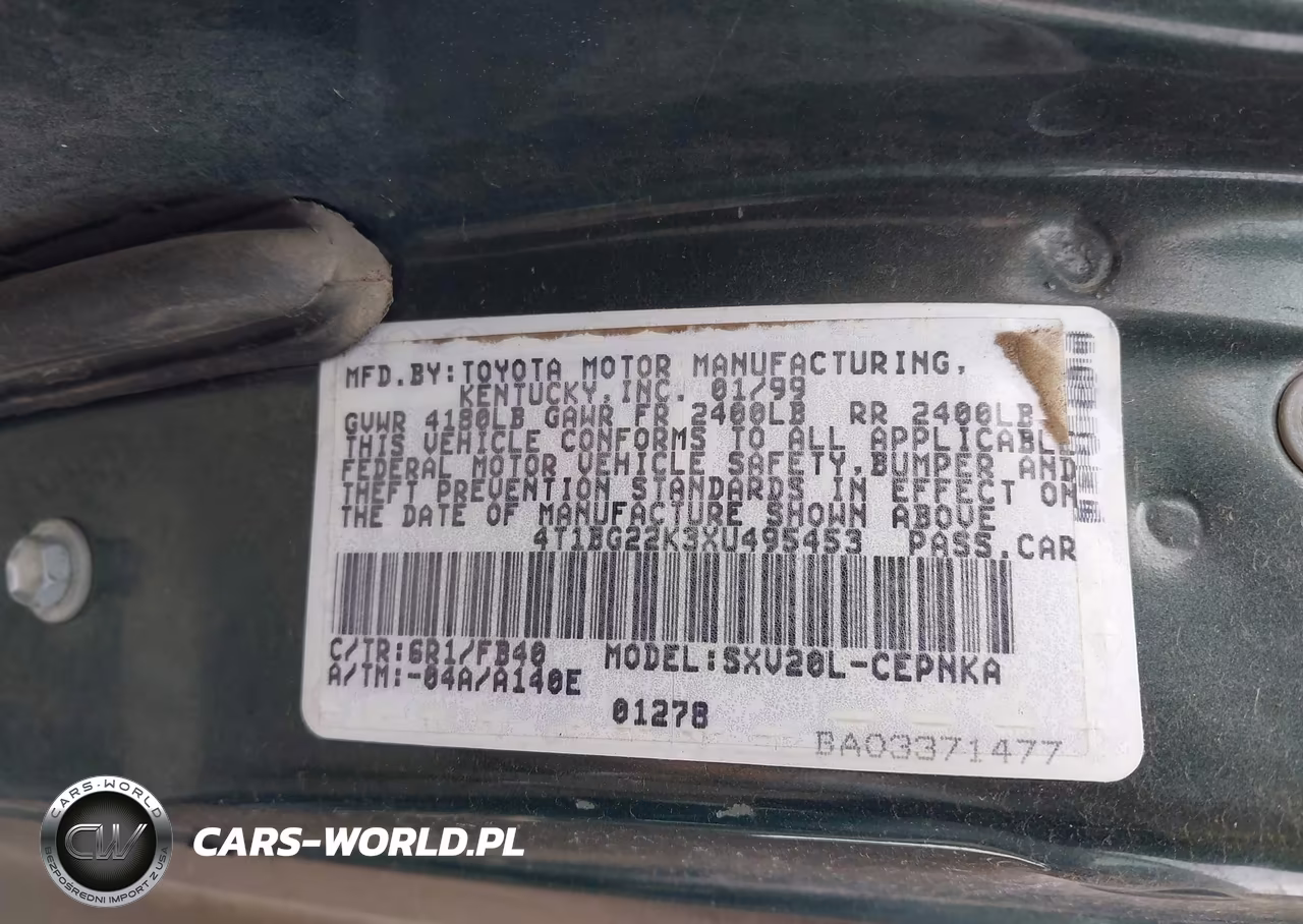 1999 Toyota Camry Le VIN:4T1BG22K3XU495453 - 9