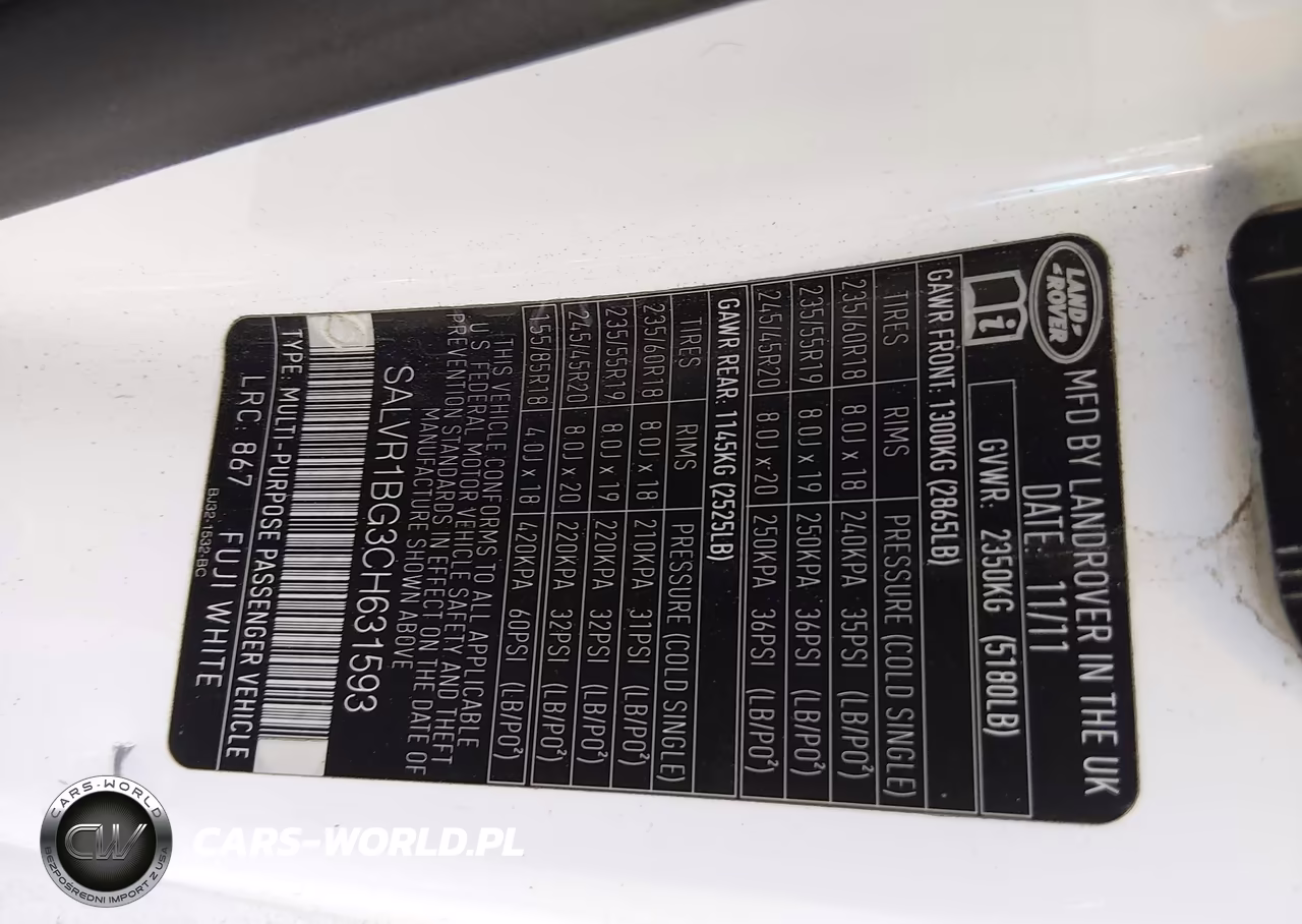 2012 Land Rover Range Rover Evoque Pure Plus VIN:SALVR1BG3CH631593 - 9