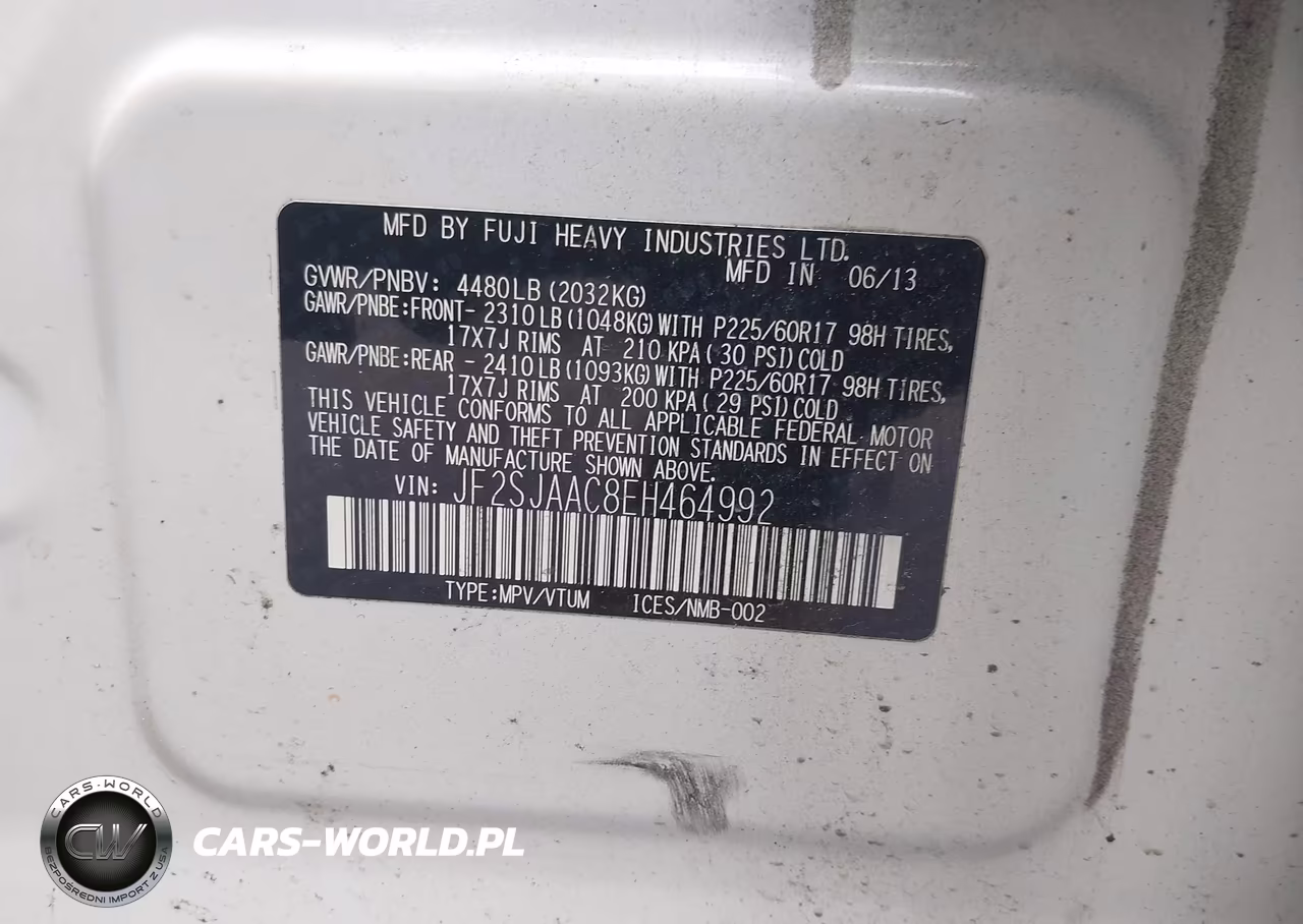 2014 Subaru Forester 2.5I VIN:JF2SJAAC8EH464992 - 9
