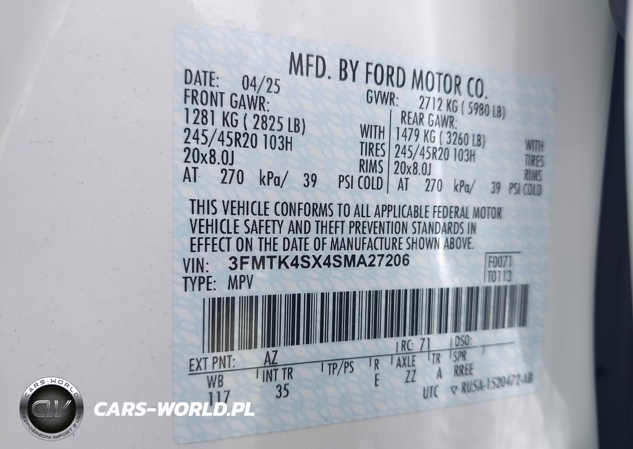 2025 Ford Mustang Mach-E Gt VIN:3FMTK4SX4SMA27206 - 9
