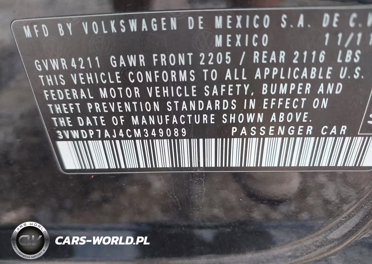 2012 Volkswagen Jetta 2.5L Se VIN:3VWDP7AJ4CM349089 - 9