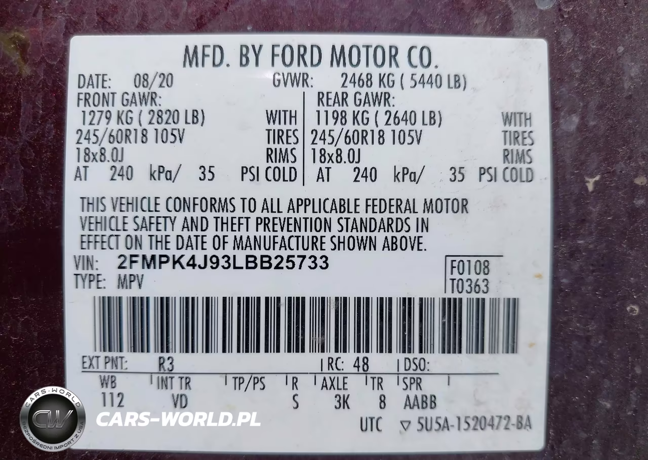 2020 Ford Edge Sel VIN:2FMPK4J93LBB25733 - 9