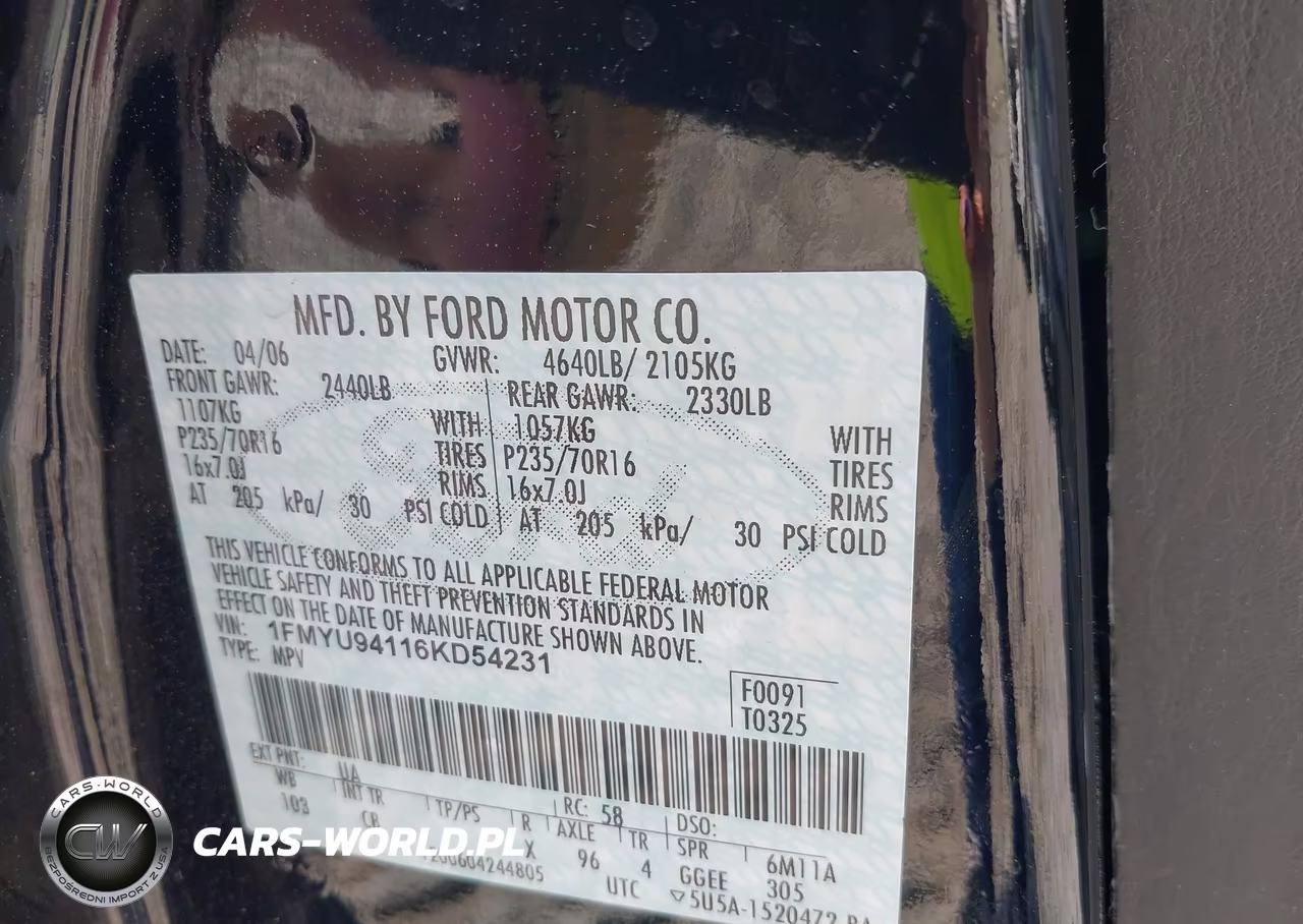 2006 Ford Escape Limited VIN:1FMYU94116KD54231 - 9