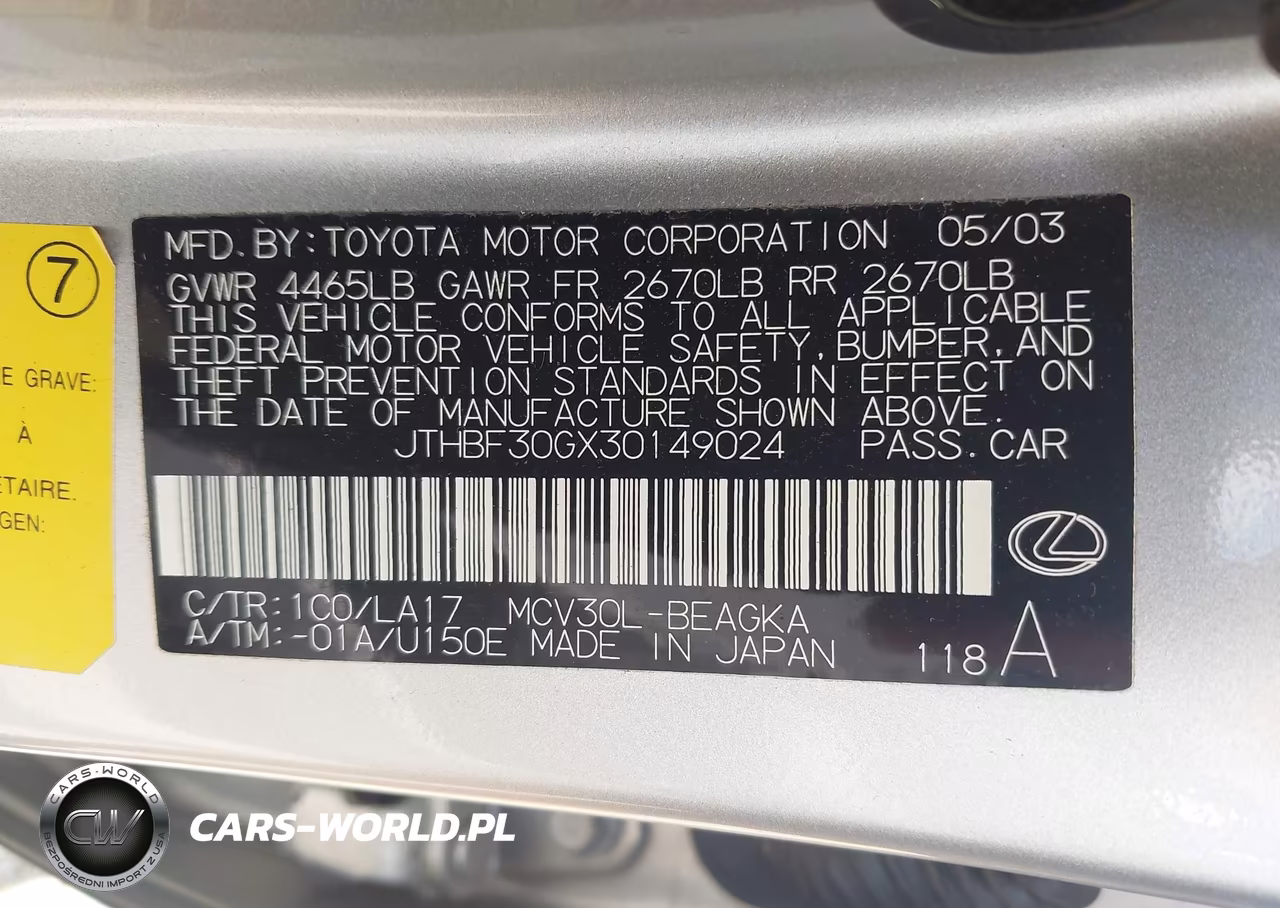 2003 Lexus Es 300 VIN:JTHBF30GX30149024 - 9