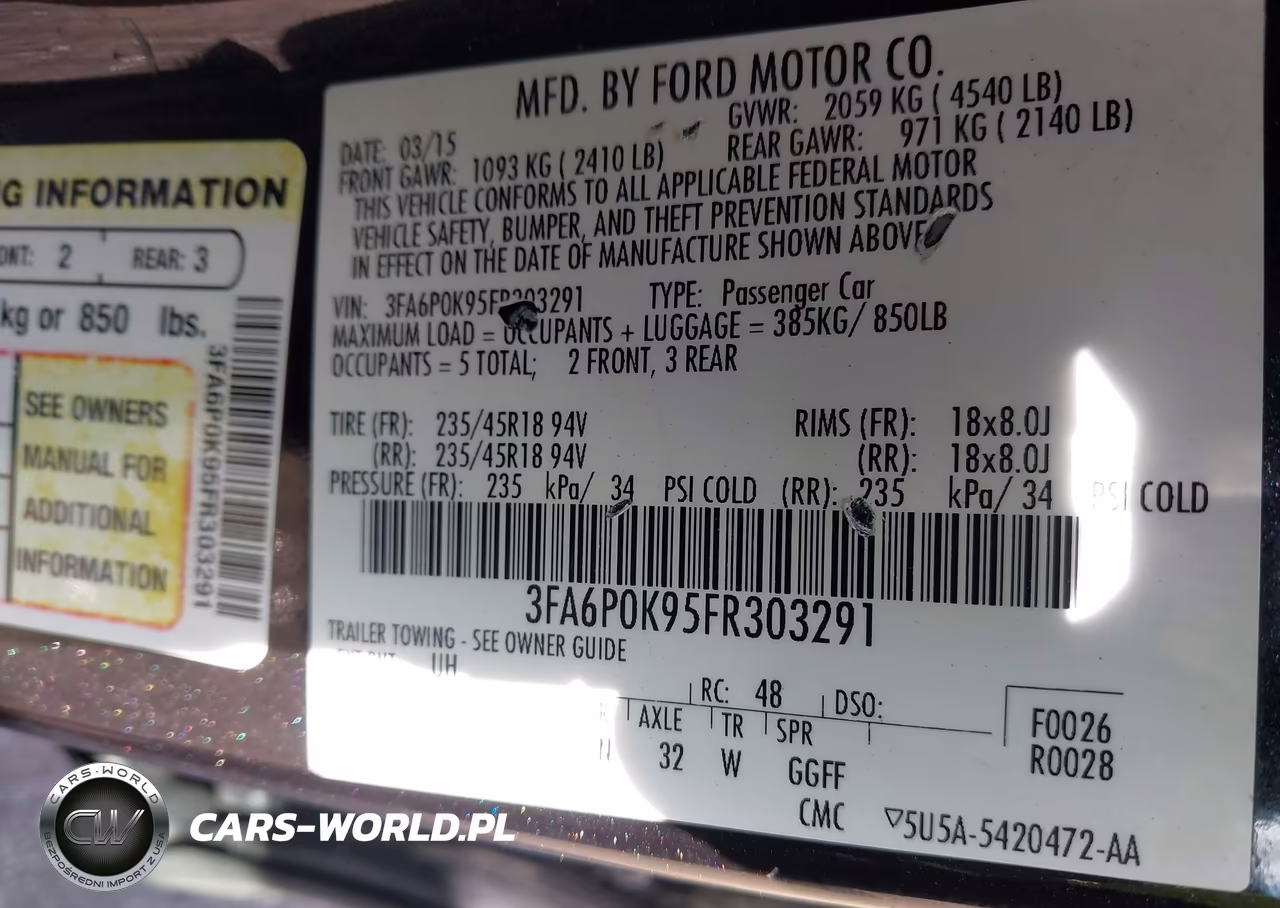 2015 Ford Fusion Titanium VIN:3FA6P0K95FR303291 - 9