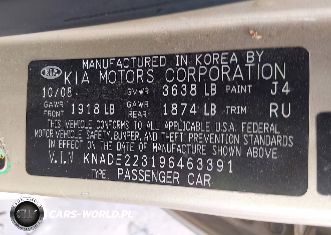 2009 Kia Rio Lx VIN:KNADE223196463391 - 9
